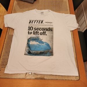 GM Chevrolet Car 10 Seconds Men's White T-Shirt - Size 2XL